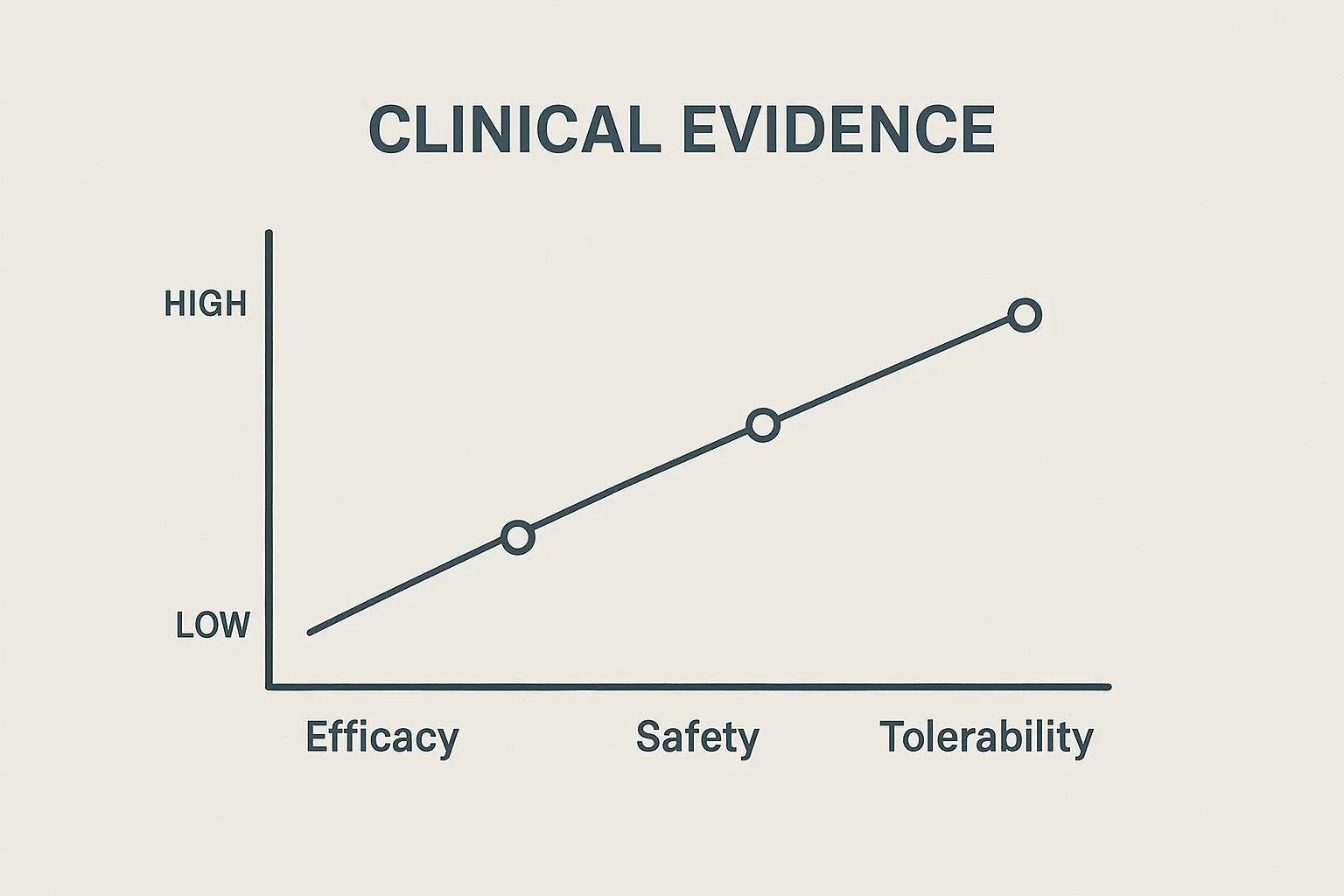 Simple chart illustrating change in erectile function scores in studies